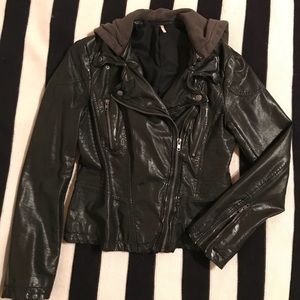 Free People faux leather bomber jacket